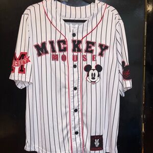 Disney Mickey Mouse Black and White Striped Jersey